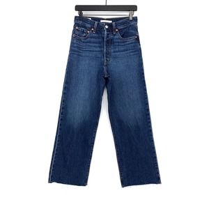 LEVI'S Premium Ribcage Straight Ankle Jean Blue Denim 27